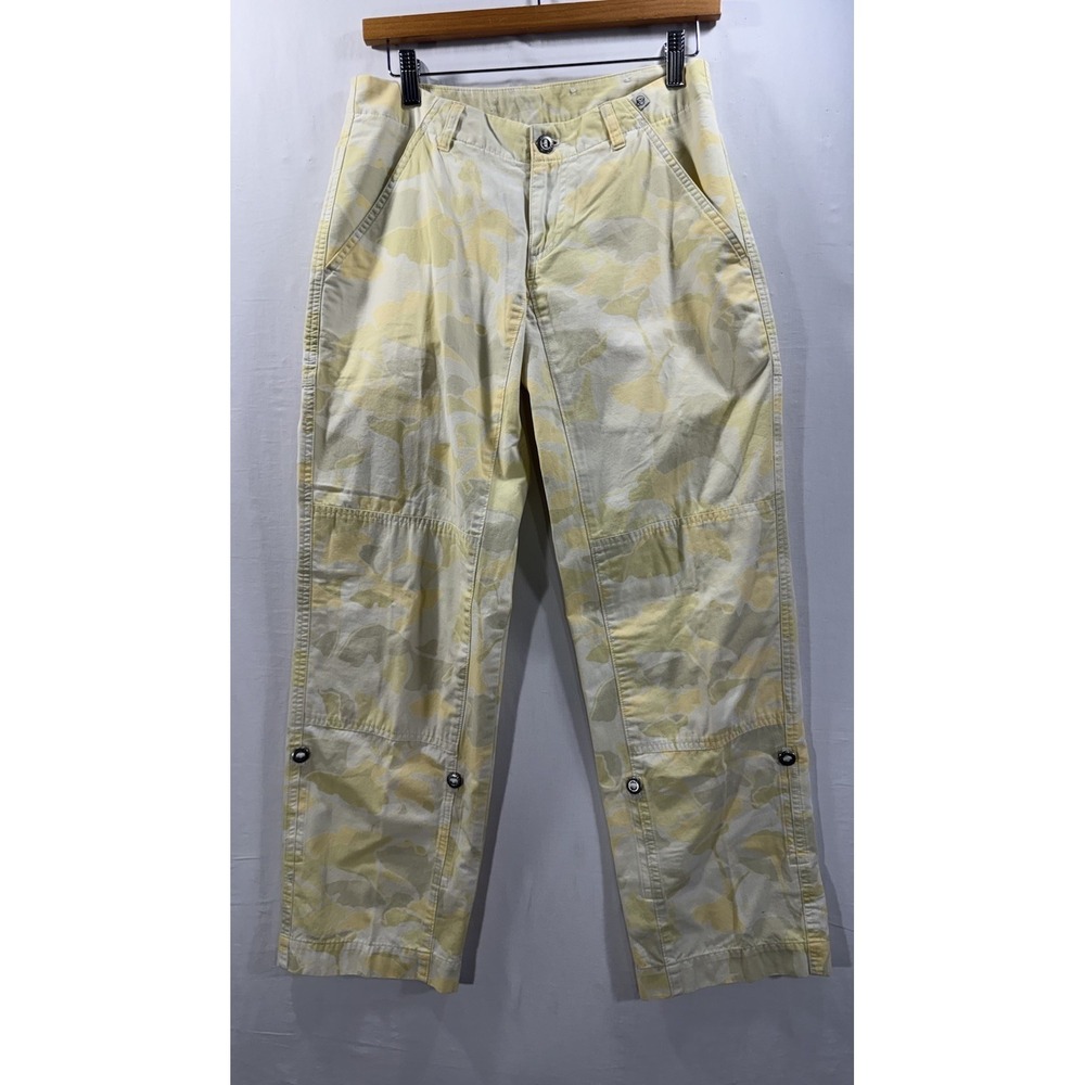 Patagonia Rhythm (Size 4) Yellow Camo  Pants Organic Cotton Roll Up Hem Gorpcore